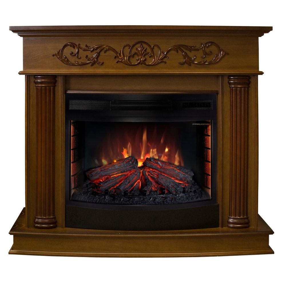 Электрокамин RealFlame Milano NT орех с очагом Firefield 25 S IR