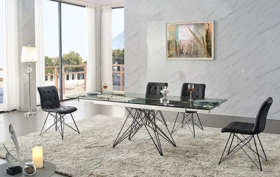 Стол раздвижной Everest 160-220х90 см, закаленное стекло