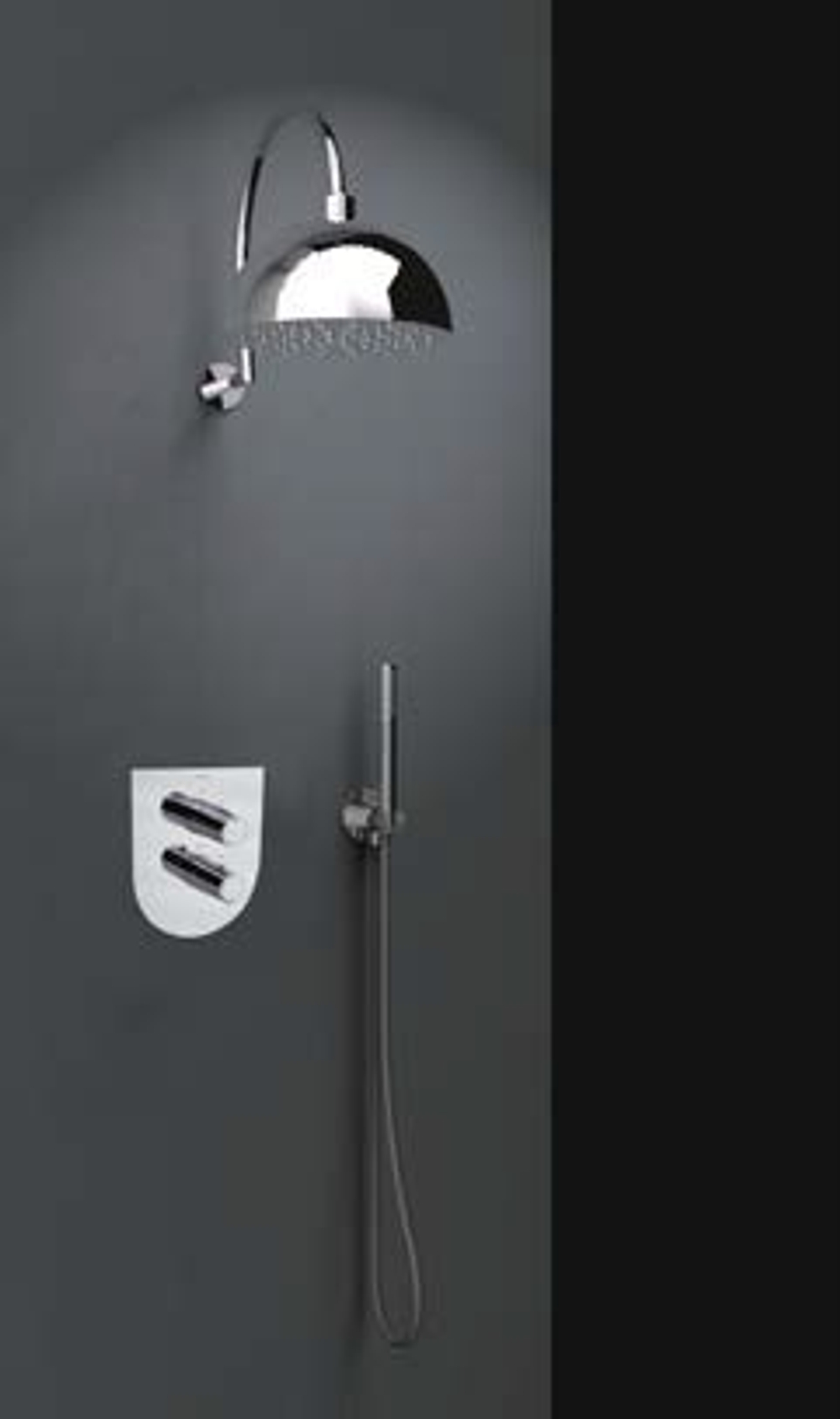 Встраиваемый термостатический смеситель для душа на 2 выхода TZAR 348712SNC никель