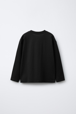 ZARA БАЗОВАЯ ФУТБОЛКА, ЧЕРНЫЙ