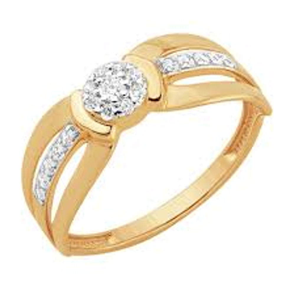 Кольцо из золота с фианитами