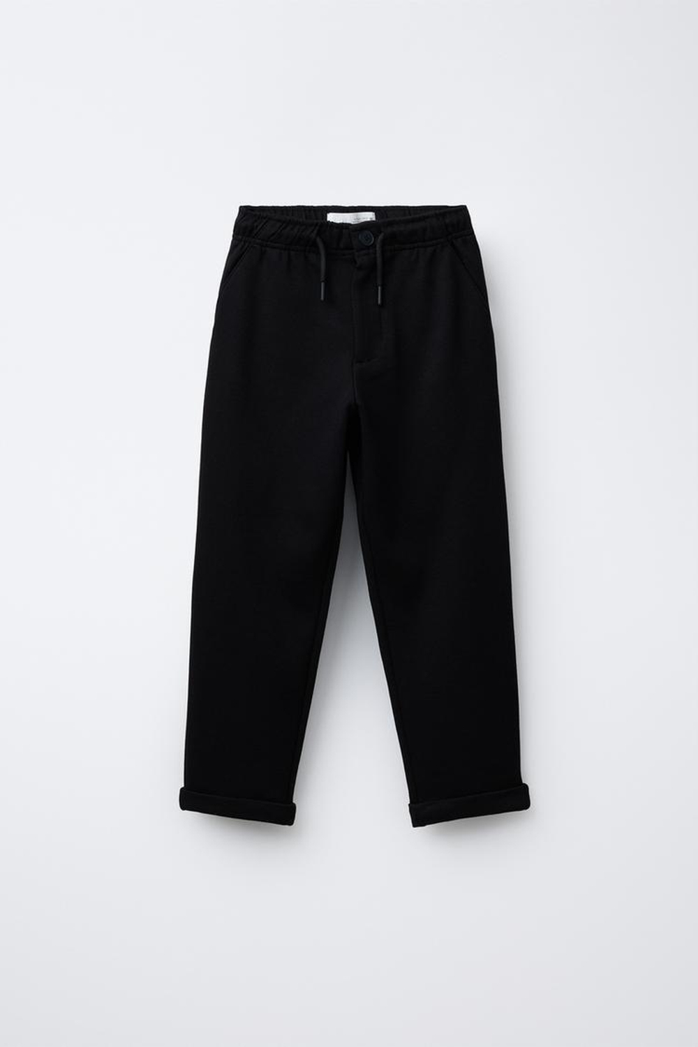 ZARA БРЮКИ COMFORT НА РЕЗИНКЕ, ЧЕРНЫЙ