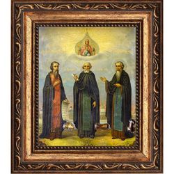 Зосима, Савватий и Герман Соловецкие преподобные. Икона на холсте.