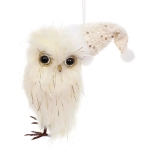 Ёлочная подвеска «Совушка в шапке» 18 см, Шампань