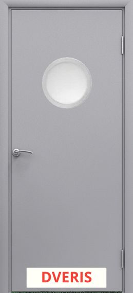 Межкомнатная дверь с иллюминатором Aquadoor ПО (Серый)