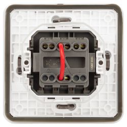 Переключатель ЭРА Эксперт 11-1528-01 для жалюзи кнопочный IP55, 10АХ-250В, СУ, белый