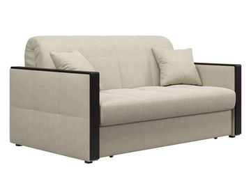 Диван Лион 1,4 - Velutto 17 бежевый/накладка венге