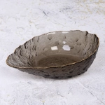 Салатник стеклянный «ICE CRYSTAL» 19,5см графит