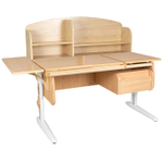 Растущая парта с навесной тумбой, задней и боковой полками Дэми СУТ 25-05-Б1НЗ (1500×880 мм)