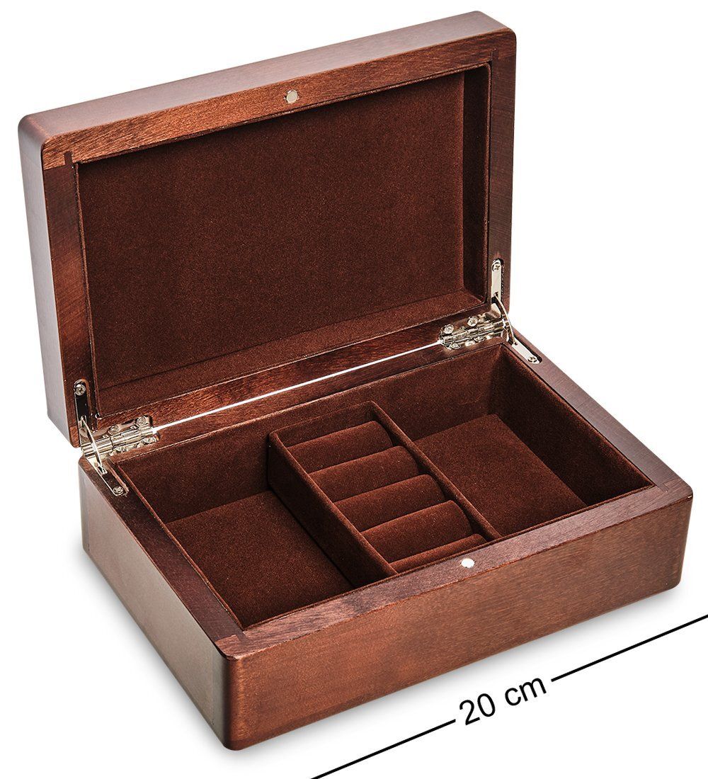 GAEM Art JW-04/01 Шкатулка дер. с метал. под украшения «Махагон» 20х13 см