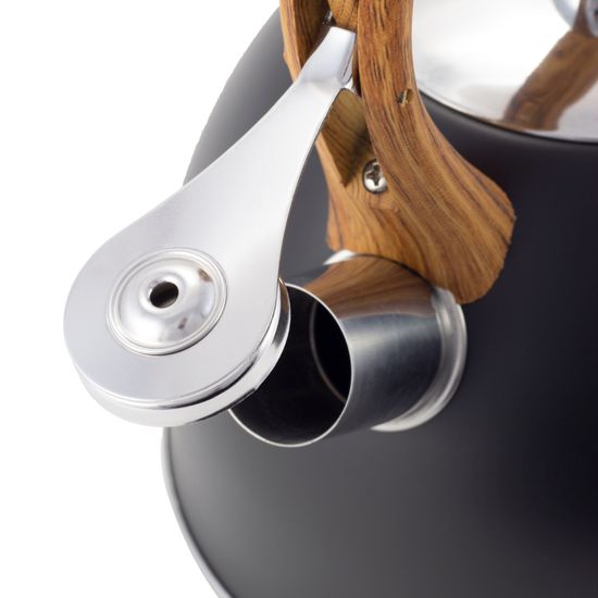 Чайник 2,5 л. из нержавеющей стали со свистком Kamille KM-1096 (черный матовый)