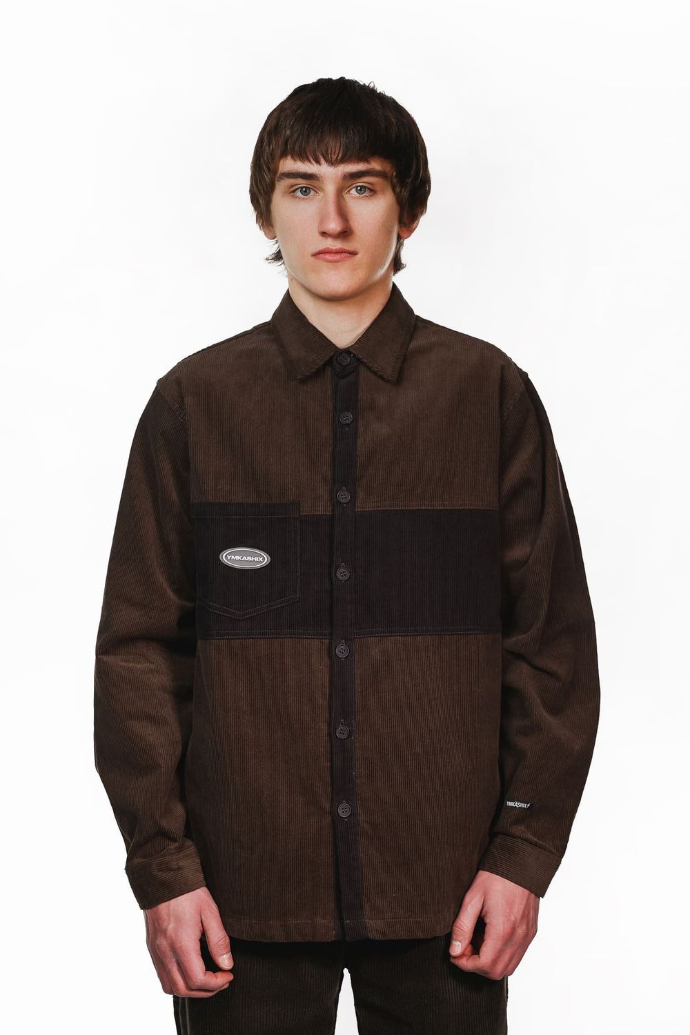 Рубашка Ymkashix Velvet Button темно-оливковый / графитовый