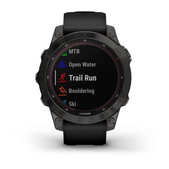 Умные часы Garmin Fenix 7 Sapphire Solar титановый черный DLC с черным ремешком