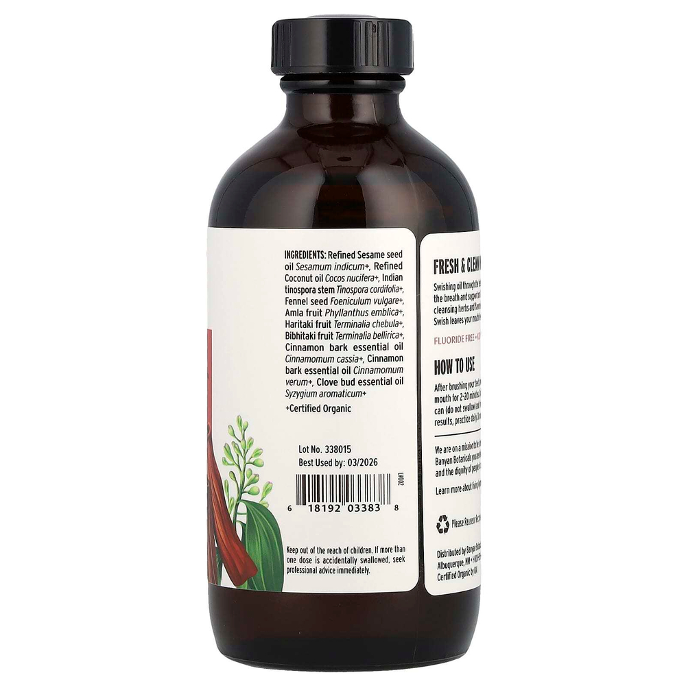 Banyan Botanicals, Organic Daily Swish, корица, 236 мл (8 жидк. унц.)