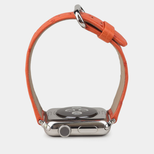 Ремешок для Apple Watch 44/45/46 mm из кожи страуса, оранжевого цвета
