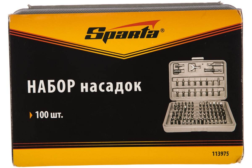Набор бит, адаптеры для бит, CrV, 100 предм., в пласт. боксе// Sparta