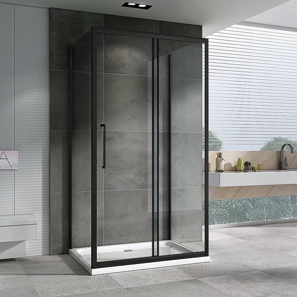 Душевой уголок ABBER Schwarzer Diamant AG30140BH-S70B-S70B 140х70 стекло прозрачное/профиль черный