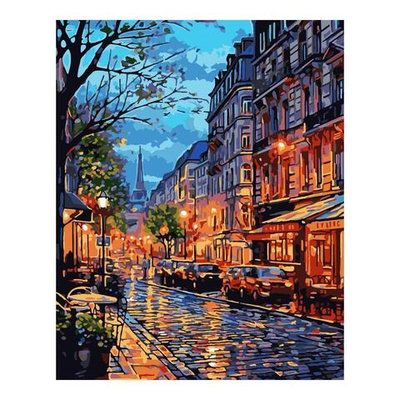Картина по номерам 40*50см "Вечерняя улица" (Lori)