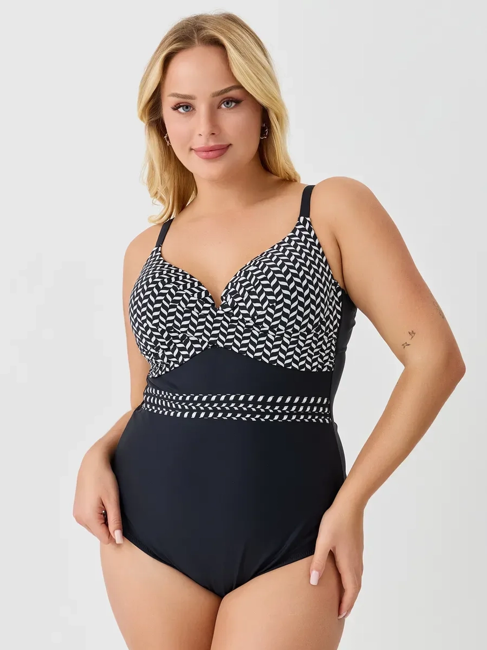 Купальник слитный зебра