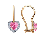 Серьги из серебра "Сердечко" роз