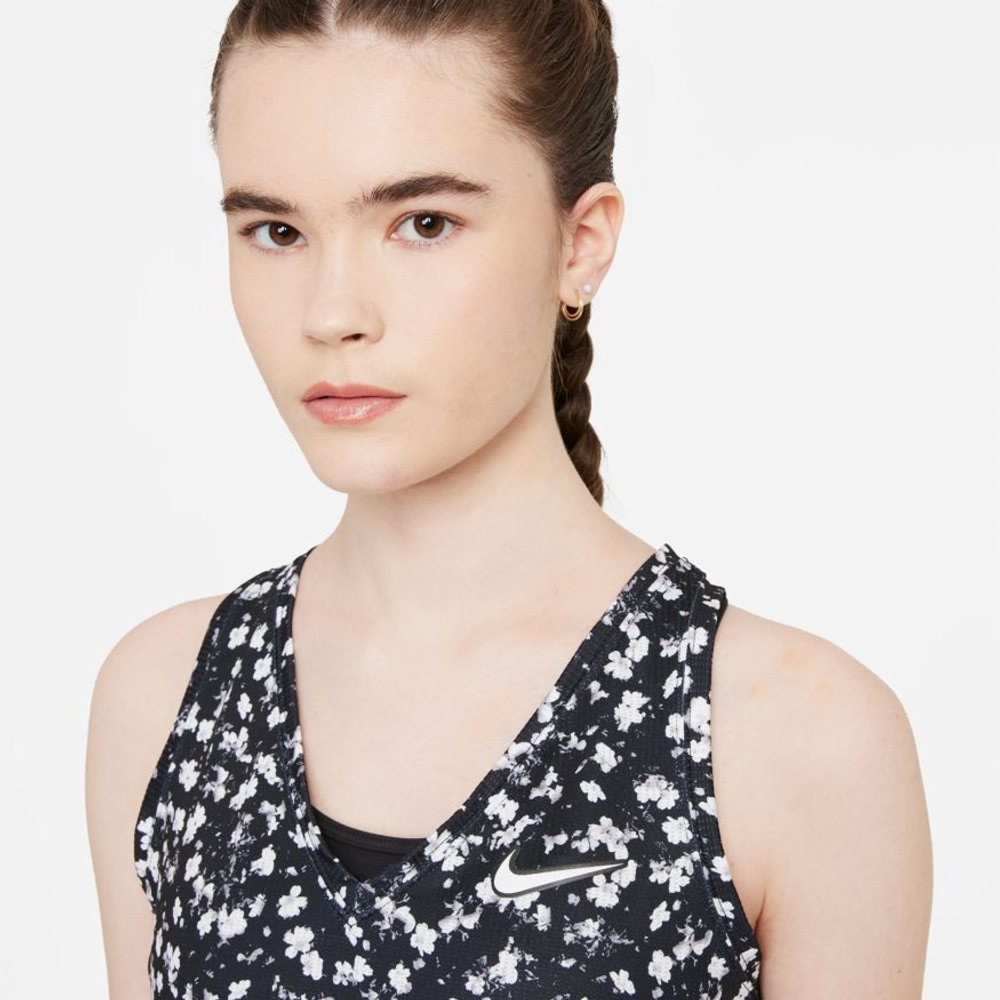 Женский топ теннисный Nike Court Dri-Fit Victory Tank Printed W - черный