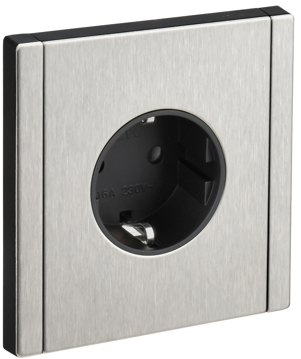 FORTE&PIANO Розетка 1-местная с заземлением без защитных шторок безвинтовое крепление 16А FP714M металл никель IEK