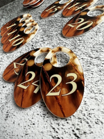 Номерки для гардероба акрил 4х7 см