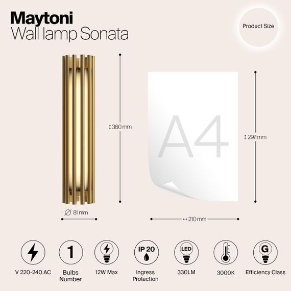 Настенный светильник Maytoni Sonata MOD410WL-L12BS3K
