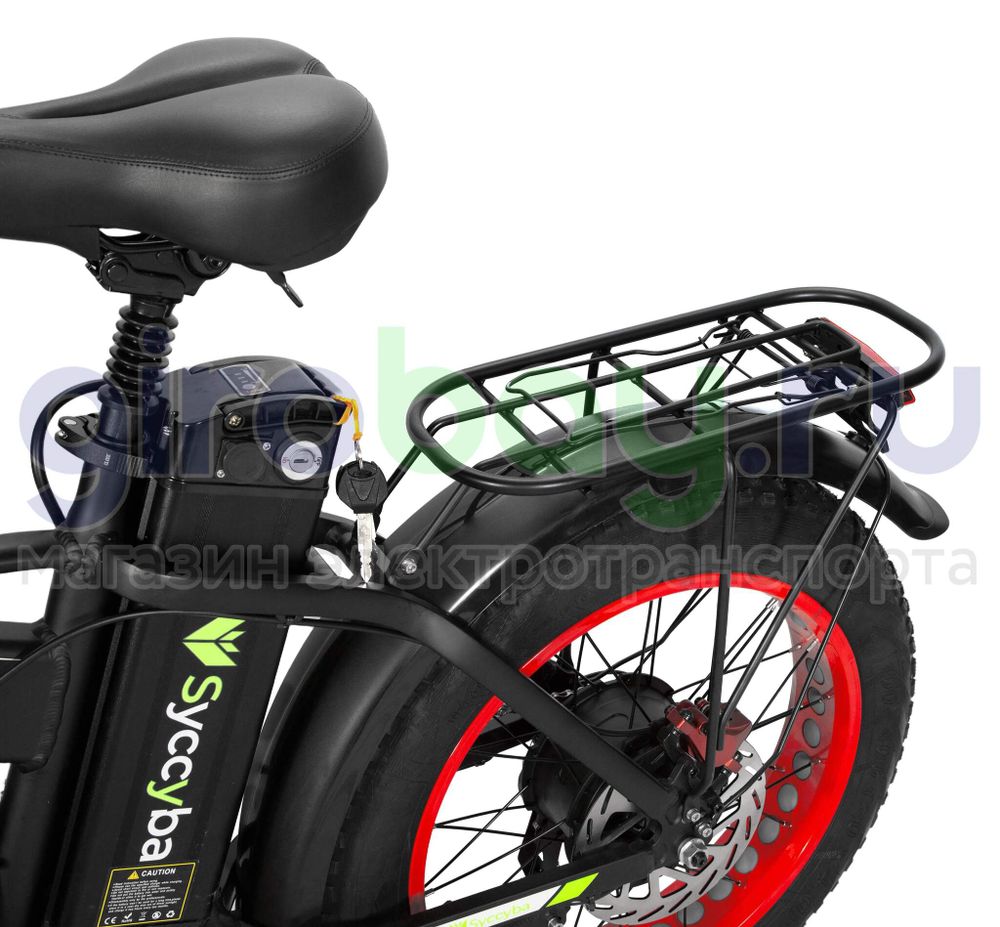 Электровелосипед Syccyba F10 Pro 2025 года (48V/15Ah) - Красный обод фото №7