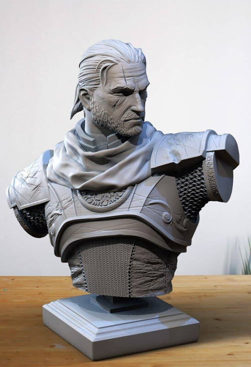 Геральт Ведьмак Geralt of Rivia witcher bust Коллекционная Фигурка Аниме