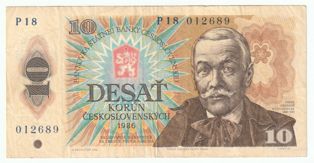 Czechoslovakia, 10 Korun, 1986, VF