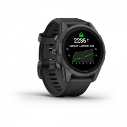 Умные часы Garmin Epix Pro (Gen 2) Sapphire Edition 42 мм, титановый, угольно-серый, DLC, черный ремешок