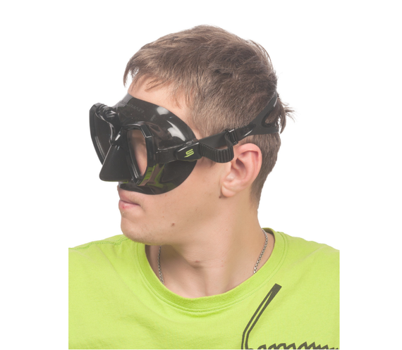 Маска Salvimar TRINITY с креплением для камеры, черн./черн. АНТИФОГ