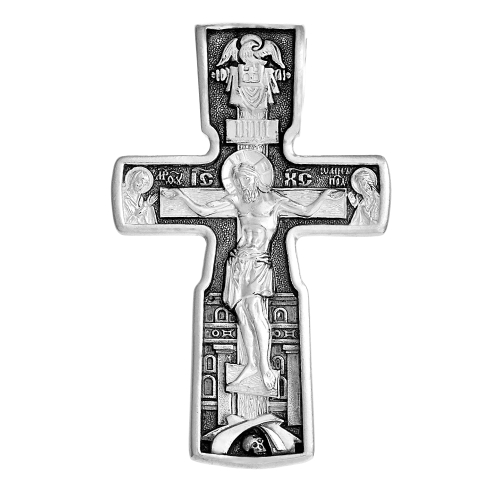 Крест из серебра/Частичное чернение/Николай Чудотворец
