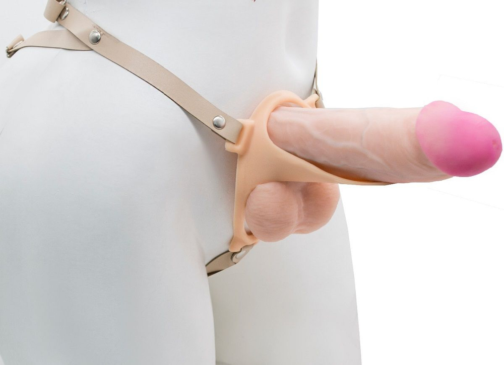 Телесный эректор-ложечка с фиксацией на ремешках MEN STYLE (Цвет: телесный)