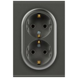 Розетка ЭРА Arktik 16-2104-06 двойная с заземлением 2X2P+E Schuko 16А-250В графит | Эра Arktik