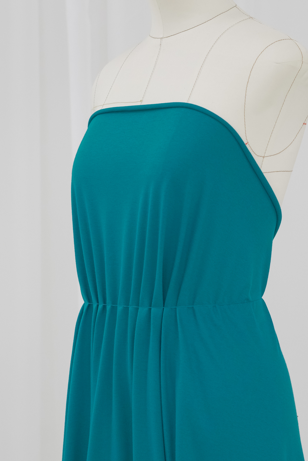 Тонкий хлопковый трикотаж цвета морской волны (147 г/м2)