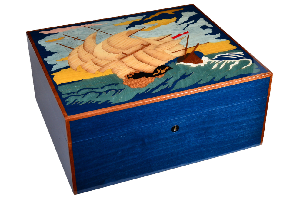 Хьюмидор Gentili на 100 сигар Инкрустация Парусник