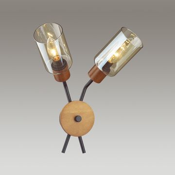 Бра 2*Е14 4492/2W черный/дерево FERN COUNTY Lumion