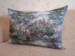 Декоративная гобеленовая наволочка для интерьерной подушки Горная река 68х47