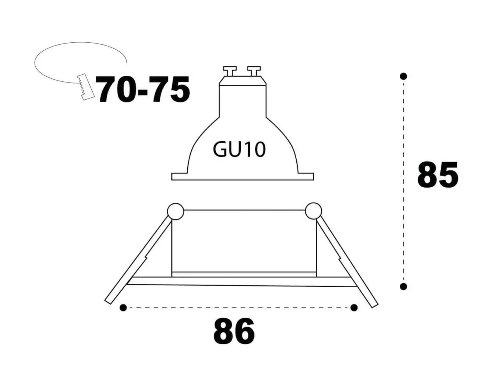 Светильник встраиваемый Vaes LIMB GU10, золотой, под отверстие 70 мм