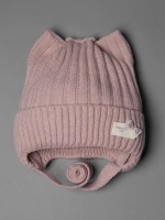 Шапка для девочки с ушками осенняя