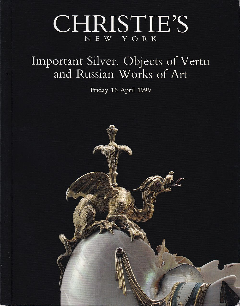 Каталог аукциона Christie’s, Нью-Йорк, Шедевры изделий из серебра, предметы роскоши и русское декоративно-прикладное искусство от 16 апреля 1999 года