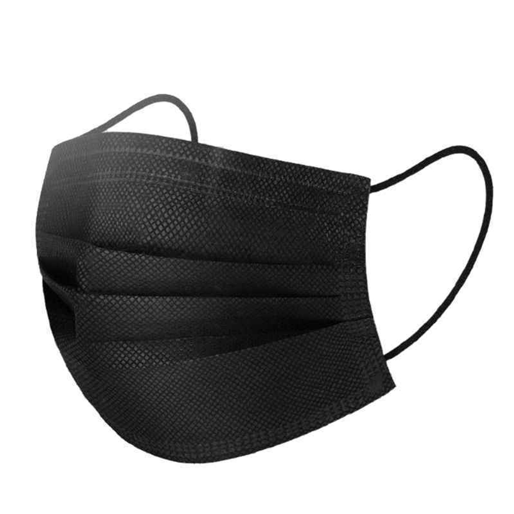 Маска 3-ехслойная (фильтр-мелтблаун) черная, Medicosm. Количество: 50 шт./уп.