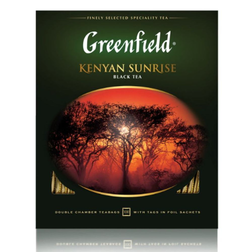 Чай Greenfield Kenian Sunrise черный кенийский, 100 пакетиков