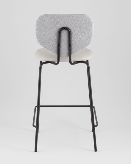 Стул полубарный Masey серый с серой экокожей