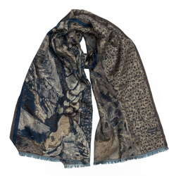 Шарф SOURCES BLEU Шаль 63% 37% Petrusse 50x190 Голубой