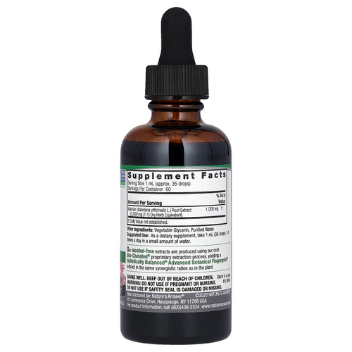 Nature's Answer, жидкий экстракт валерианы, без спирта, 1000 мг, 60 мл (2 жидк. унции)