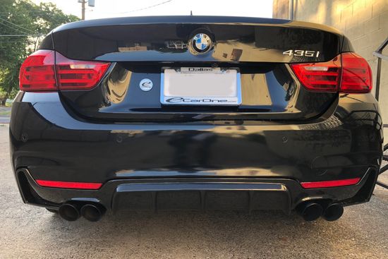 Диффузор заднего бампера глянцево - черный V.3 для BMW 4 F32 F33 F36 2013-2020 Coupe Cabrio Gran Coupe