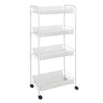 Этажерка "Ладья 24 К" 4 полки на колесиках белый